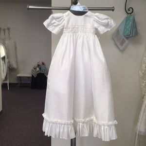 Sweetie Pie taffeta christening gown with bonnet
